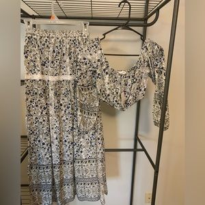 Clad and Cloth two piece set. Size small. Skirt and crop top.